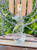Sea Horse Vintage Glass Seahorse Vile Bottle With Cork Embossed Made in Italy