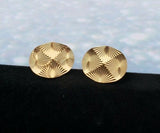 La Mode Goldtone Fan Design Cufflinks