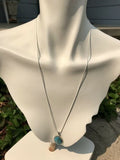 Vintage Silver Tone Elegant Faux Turquoise With Gold Accents Necklace