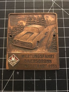 Wertungsfahrt Baiersbronn Pfingstfahrt 1965 Car Badge
