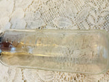 Vintage Evenflo Embossed Glass Baby Bottle With Nipple Lid Screw Top 7.5"