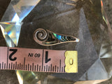 Vintage Sterling Silver 925 Abalone Shell Inlaid Swirl Pendant