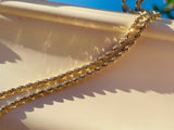 Vintage Sterling Silver 925 Pink Rose Quartz Gemstone Rope Chain Necklace 12.8g