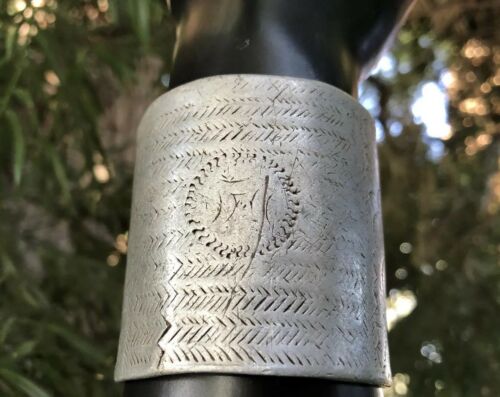 Antique Primitive Tribal Etched Silver Cuff Bracelet Professionally Tested 55.5g