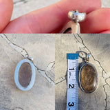 Sterling Silver 925 Clear Quartz Oval Gem Stone Crystal Pendant 19.9g