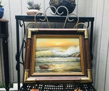 Signed Stevens Certified Original Oil on Canvas Ocean Boat Seascape Painting