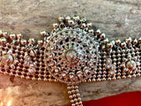 Ethnic Silver Stone Rhinestone Bell Head Jewelry Headpiece Hair