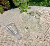 Rare Beautiful Vintage Ornate Geometric Cut Glass Perfume Bottle