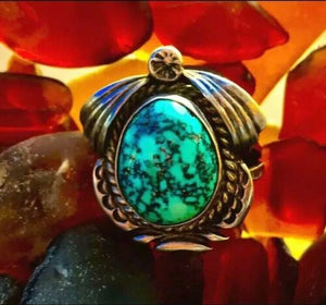 Vintage Navajo Sterling Silver And Turquoise Ring