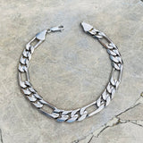 Italian Sterling Silver Signed 925 Italy Chain Curb Link Bracelet 19.9g Italy