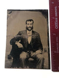 Rare Antique Tin Type Photograph Of A Man