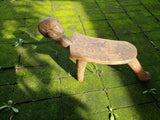 Antique African Tribal Lobi Wood Carved Man Stool from Burkina Faso