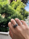 Vintage Sterling Silver Ornate Marcasite Black Onyx Ring Size 7.5 Weighs 6.0g