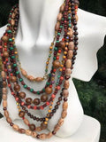 Joan Rivers Seven Strand Multi Color Beaded Tribal Necklace