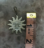 Vintage Large Signed Sterling Silver Tribal Sun w Face Happy Pendant 4.94 grams