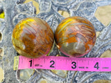Vintage Brown Tone Jasper Stone Meditation Healing Balls Set of 2 Spheres