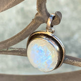 Vintage Sterling Silver 925 Large Oval Moonstone Moon Stone Pendant Charm 7.6g