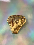 Signed Willitis Designs Nueveau Gold Tone African American Woman Pendant Pin