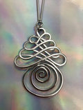 Vintage Designer Sarah Coventry Silver Tone Abstract Fashion Necklace