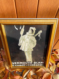 Vermouth Blanc Comoz de Chambery Liqueur Gold Tone Vintage Framed Art Picture