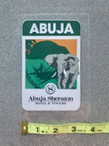 Abuja Sheraton Hotel & Towers Elephant Advertising Luggage Label Sticker Rare