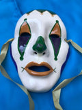 Vintage Venetian Hand Painted Ceramic Masquerade Mardi Gras Signed Vickie Mask