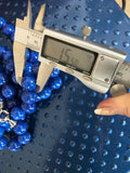 Blue Round Lapis Lazuli Large 15mm Stone Bead knotted 29” Long Necklace Vintage