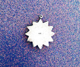 Vintage Sterling Silver 925 Spiritual Sun Face Solar Pendant Charm 4.3 Grams