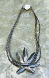 Vintage Hand Made Sterling Silver 925 Pot Leaf Necklace