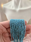 Beautiful Sky Blue Multi Row Seed Bead Aqua Choker Necklace