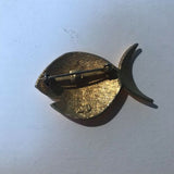 Vintage Signed JJ Retro Orange Fish Pin Brooch