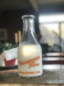 Milk Bottle Morningside Farm Dairy Stockton CA 51 SUNRISE OVER BARN