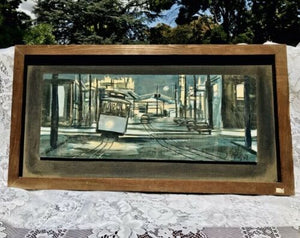 Abstract Original Oil Painting Signed Ray Mathewson San Francisco City Cable Car