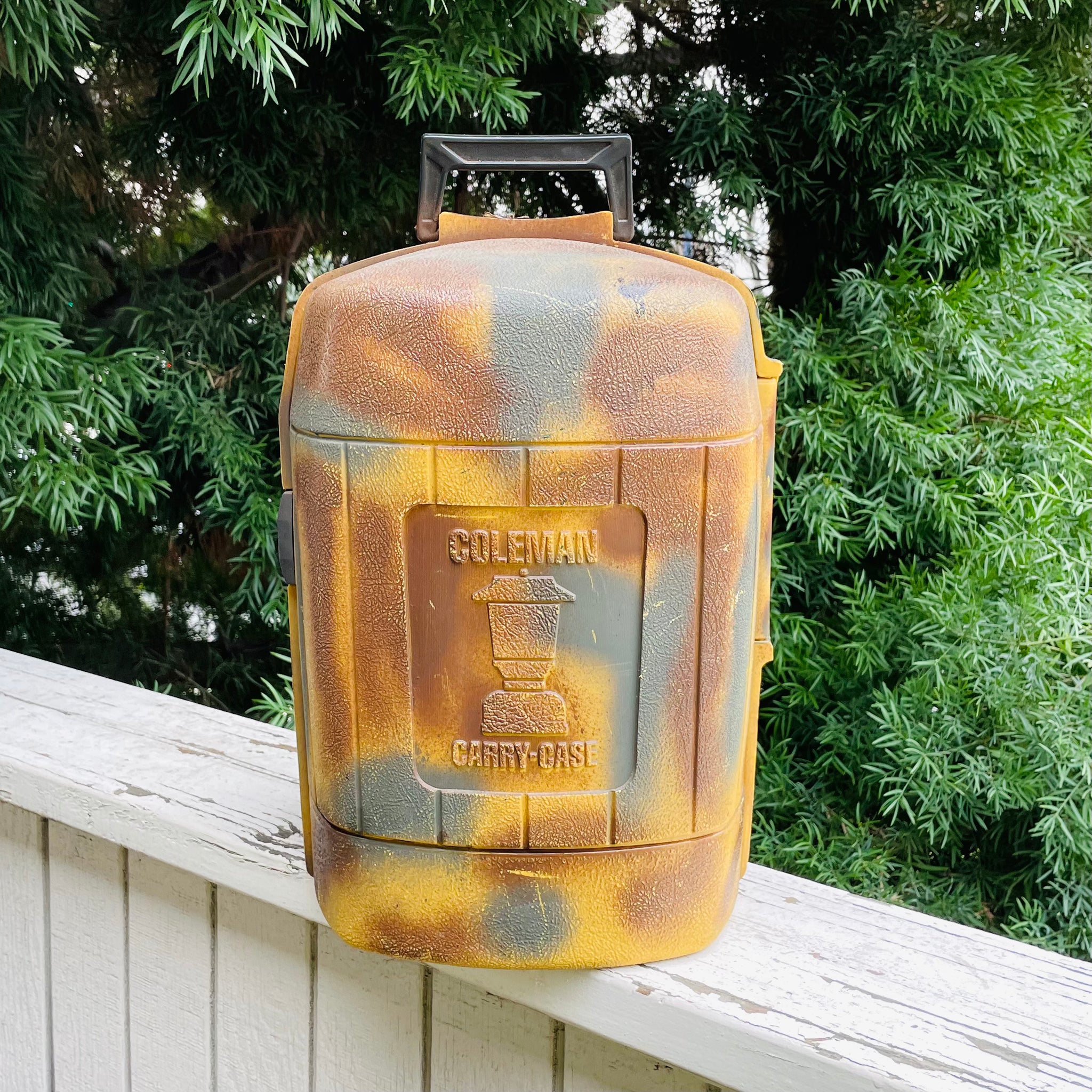 Vintage Coleman Pyrex Glass Globe Metal Kerosene Lantern & Camo