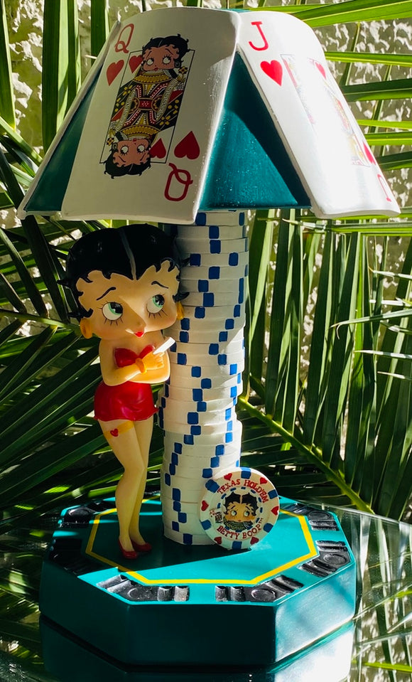 Betty Boop Texas Hold Em Cards Poker Chip Battery Operated Decorative Lamp Light