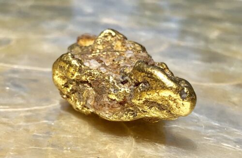 Natural 88g Museum Quality Gold Nugget With Quartz Traces Specimen, California