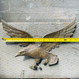 Vintage Large Brass Metal Copper Tone Eagle Bird Spread Wings Hanging Wall Art