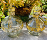 Vintage Chambord France Royale Liquor Gold Tone Decanter Glass Bottles Set of 2
