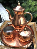 Stunning Vintage 4pc ODI NT SOLID COPPER TEA COFFEE SET