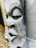 Antique Ethnic Handcrafted Wood Carved Tribal Woman Elephant Folk Art Mask Decor
