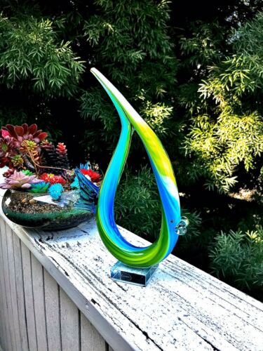 Murano Glassware Angel Fish Sculpture 12.75