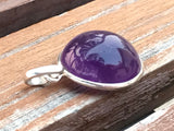 Vintage Sterling Silver 925 Amethyst Circular 23mm Round Stone Circle Pendant