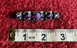 Vintage Celtic Designer Signed Miracle Purple Agate Stone Brooch Pin