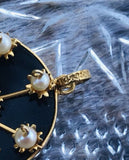 Antique 14k Gold Floral Pearl Pendant
