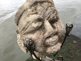 16th Century Indian Carved Stone Head Rock sculpture Rare Spiritual Artifact