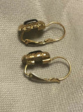 LCI Signed Black& Gold Tone Drop Earrings Liz Claiborne