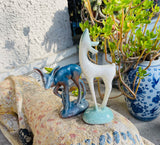 Hand Crafted Rocky Mountain Pottery Colorado Porcelain Blue Deer Doe Set of 2