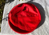 Korean Crane Embroidered Red & Blue Bird Round Pillow Cases Cover Set Handmade