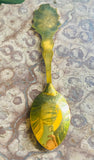 Vintage Gold Tone Red Jerusalem Warrior Golden Collectible Tea Spoon