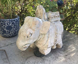 18th Century Antique Stone Carved Indian Temple Elephant Spiritual Artifact